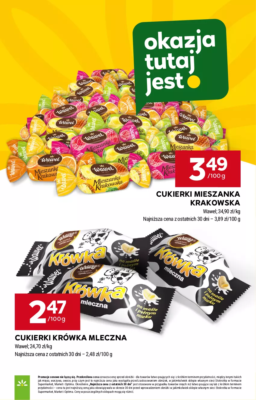Gazetka promocyjna Stokrotka - Supermarket - ważna 18.06 do 24.06.2026 - strona 31 - produkty: Cukier, Cukierki, Mięso, Optima, Owoce, Warzywa, Wawel