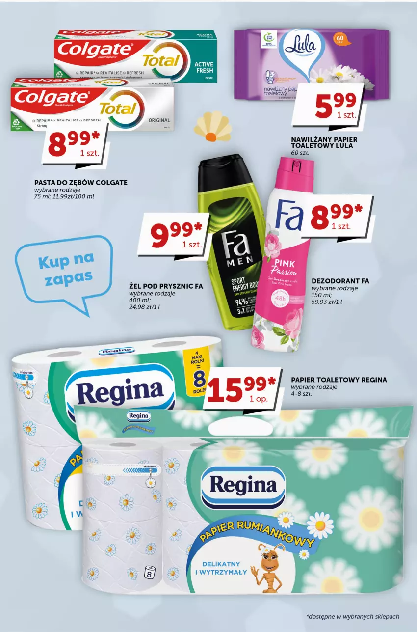 Gazetka promocyjna Groszek - ważna 15.06 do 27.06.2023 - strona 30 - produkty: Colgate, Dezodorant, Fa, Gin, LG, Nawilżany papier, Papier, Papier toaletowy, Pasta do zębów