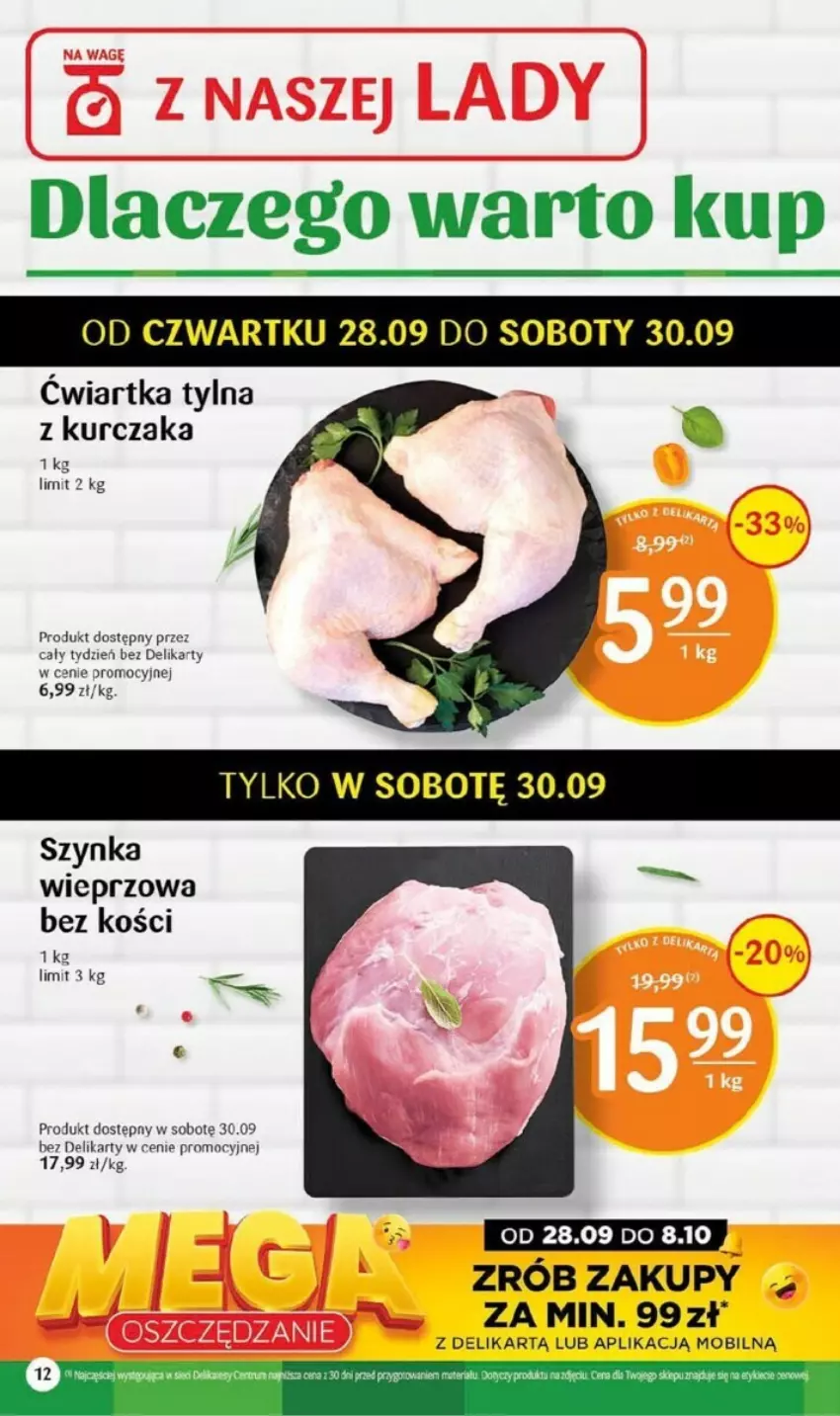 Gazetka promocyjna Delikatesy Centrum - ważna 28.09 do 08.10.2023 - strona 4 - produkty: Kurczak, Mobil, Szynka, Szynka wieprzowa