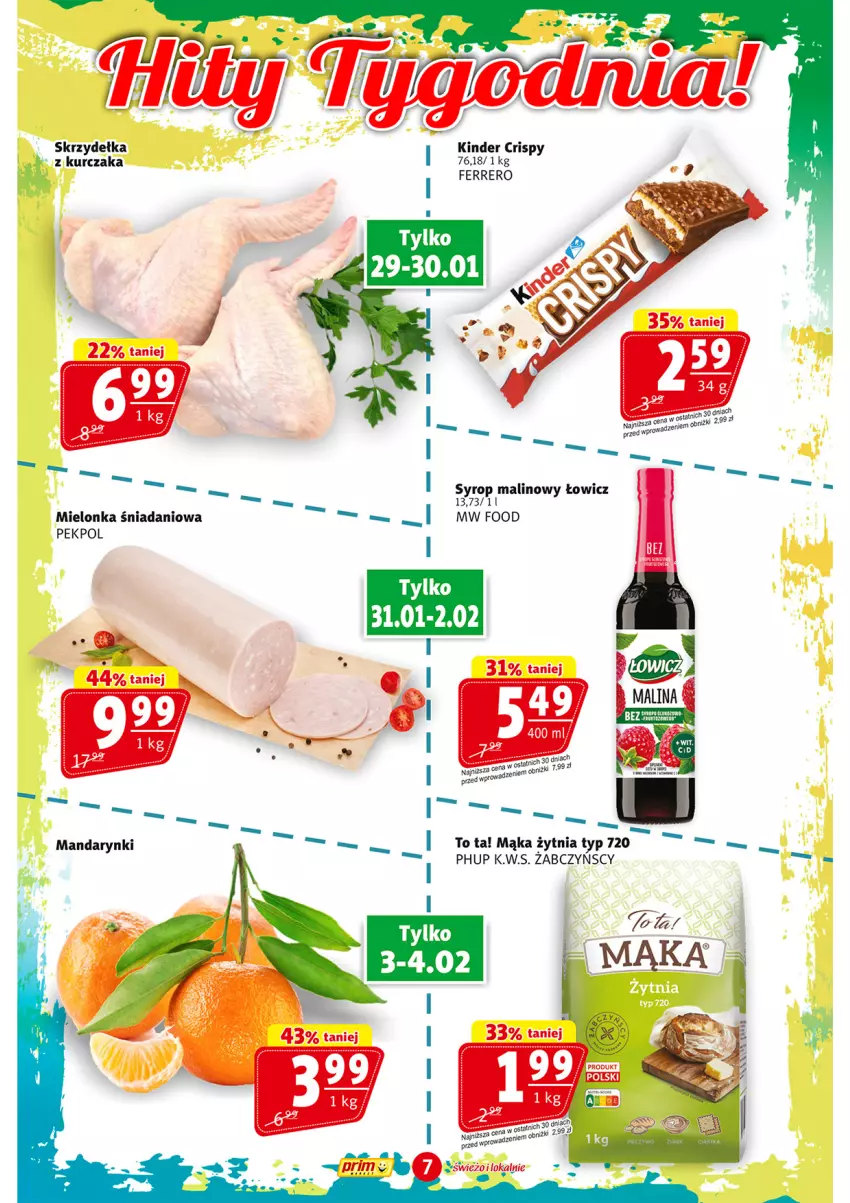 Gazetka promocyjna Prim Market - ważna 29.01 do 04.02.2026 - strona 7 - produkty: Danio, Ferrero, Kinder, Kurczak, Mąka, Pekpol, Syrop