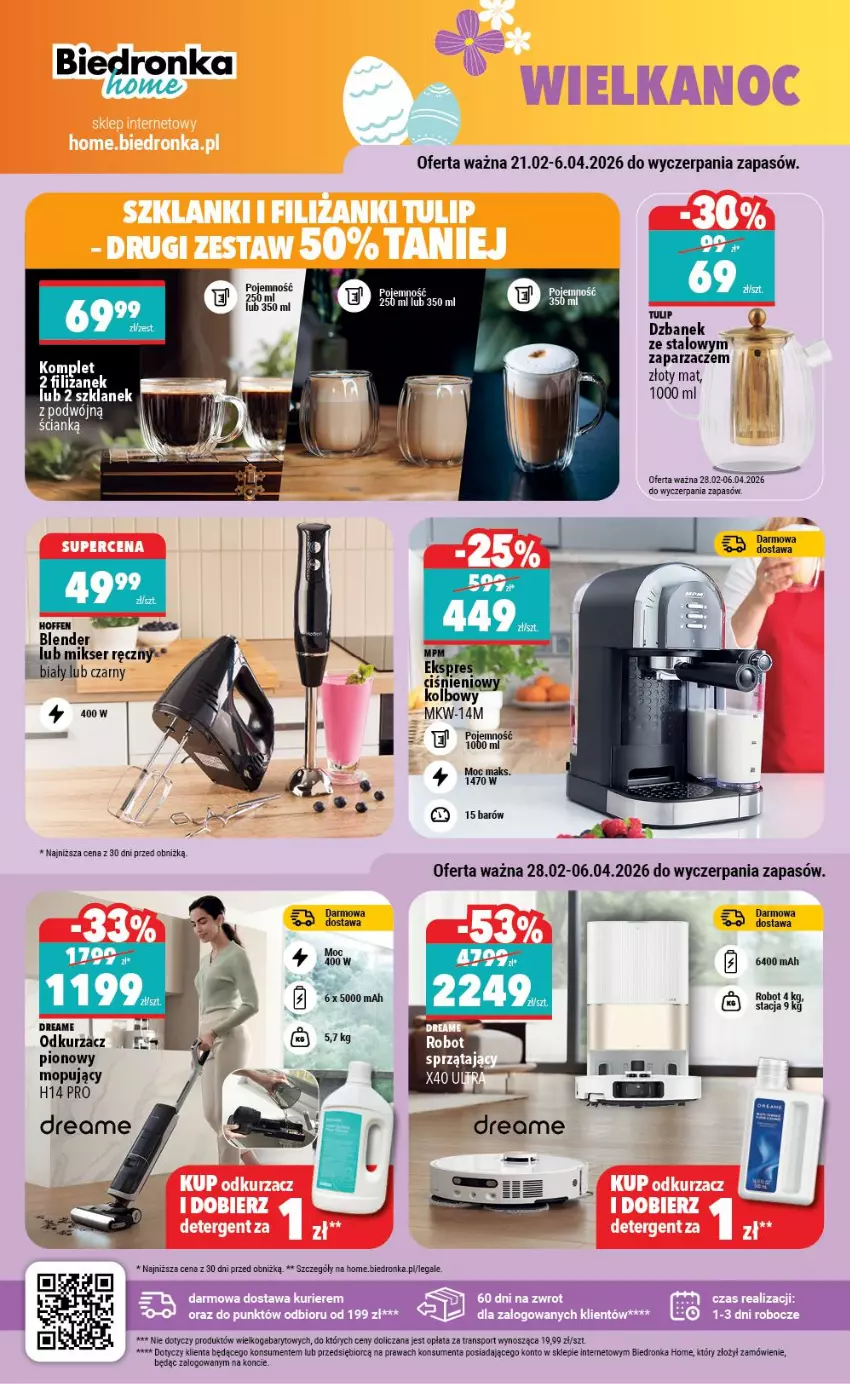 Gazetka promocyjna Biedronka - Home - ważna 28.02 do 07.03.2026 - strona 4 - produkty: Blender, Dzbanek, Fa, Mikser, Mikser ręczny, Mop, Odkurzacz, Por, Robot, Ser, Sport, Tran, Zaparzacz