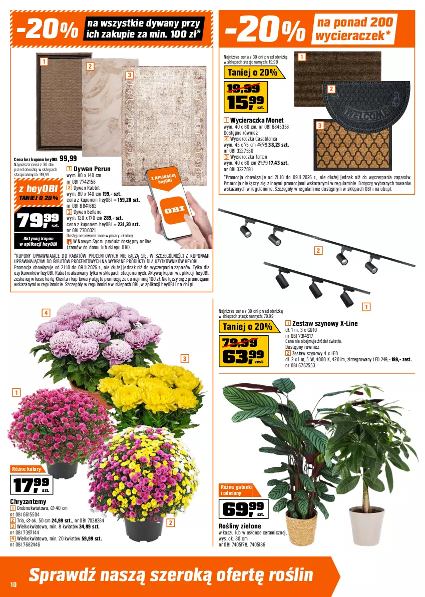 Gazetka promocyjna Obi - Gazetka OBI - ważna 21.10 do 09.11.2026 - strona 10 - produkty: Bell, Bella, Dywan, Kokos, Kosz, Odkurzacz, Ogród, Rura, Tarka, Tarta, Teleskop, Tran, Wycieraczka, Znicz