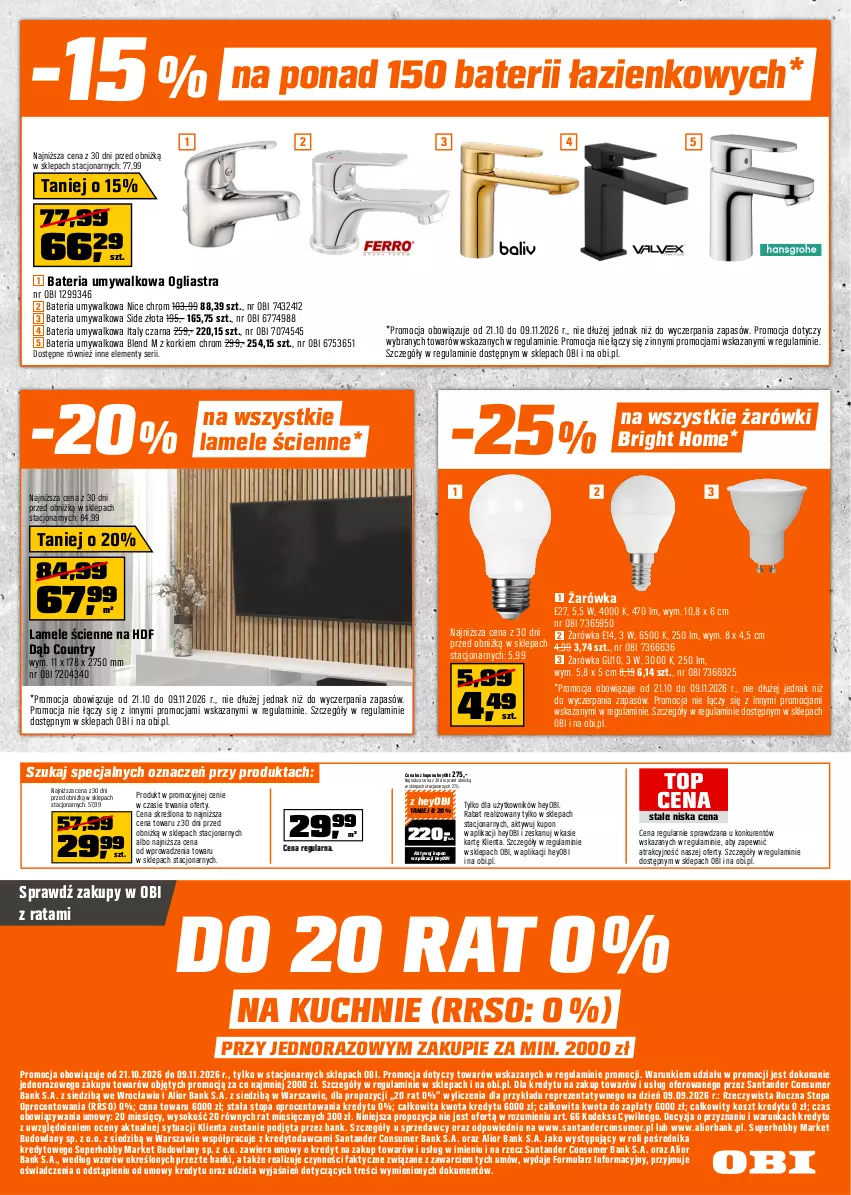 Gazetka promocyjna Obi - Gazetka OBI - ważna 21.10 do 09.11.2026 - strona 16 - produkty: Bateria, Bateria umywalkowa, Fa, Hobby, Kosz, Ser, Sok, Sprzedawcy, Top