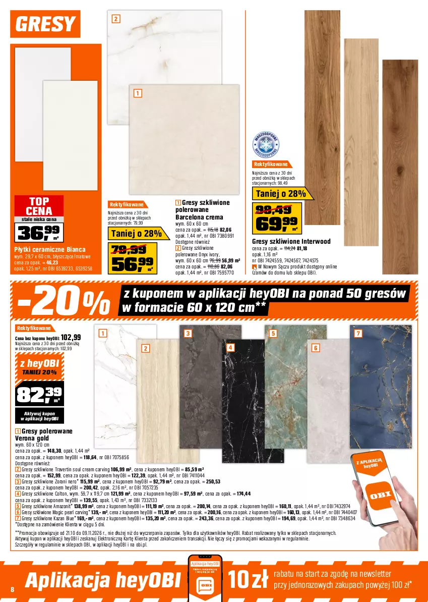 Gazetka promocyjna Obi - Gazetka OBI - ważna 21.10 do 09.11.2026 - strona 8 - produkty: Gres, Klej, Regał, Regał metalowy, Top, Tran