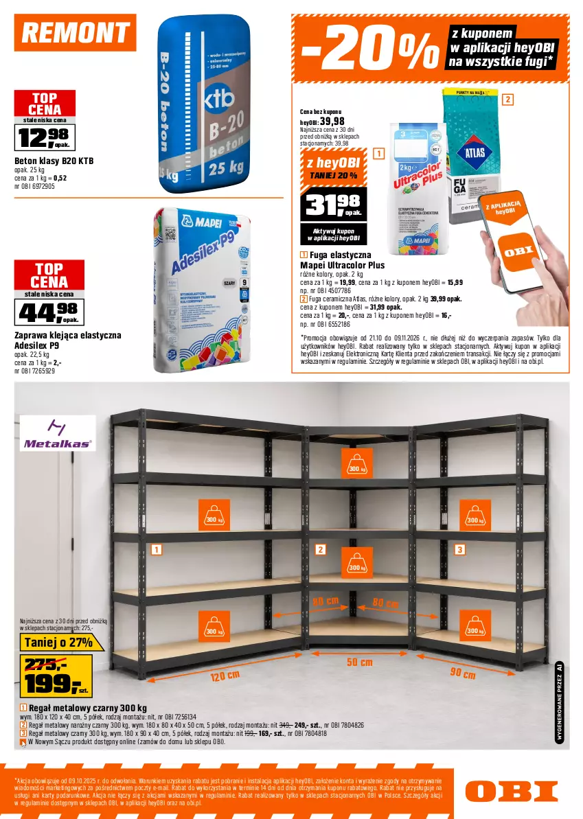 Gazetka promocyjna Obi - Gazetka OBI - ważna 21.10 do 09.11.2026 - strona 9 - produkty: Gres, Klej, Regał, Regał metalowy, Top, Tran