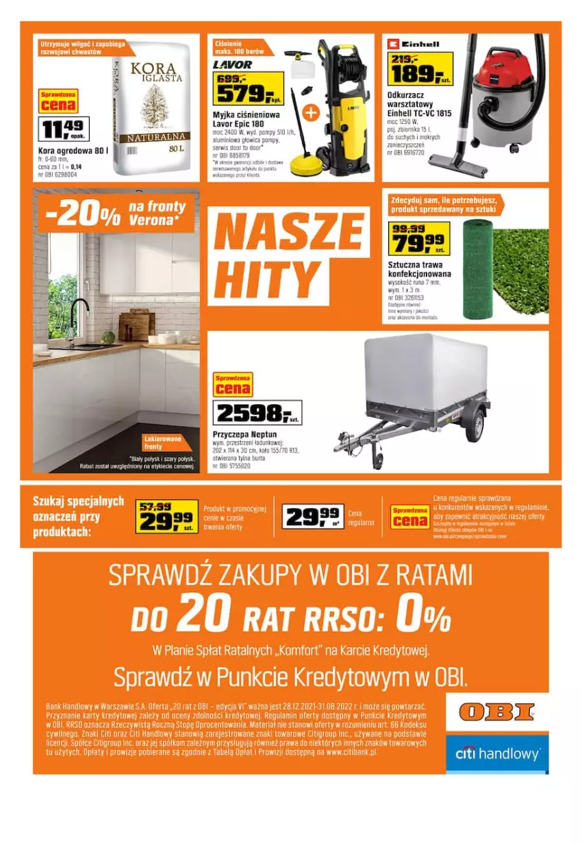 Gazetka promocyjna Obi - Gazetka OBI - ważna 27.04 do 10.05.2022 - strona 24 - produkty: Einhell, Kora ogrodowa, Myjka ciśnieniowa, Odkurzacz, Odkurzacz warsztatowy, Ser, Sok