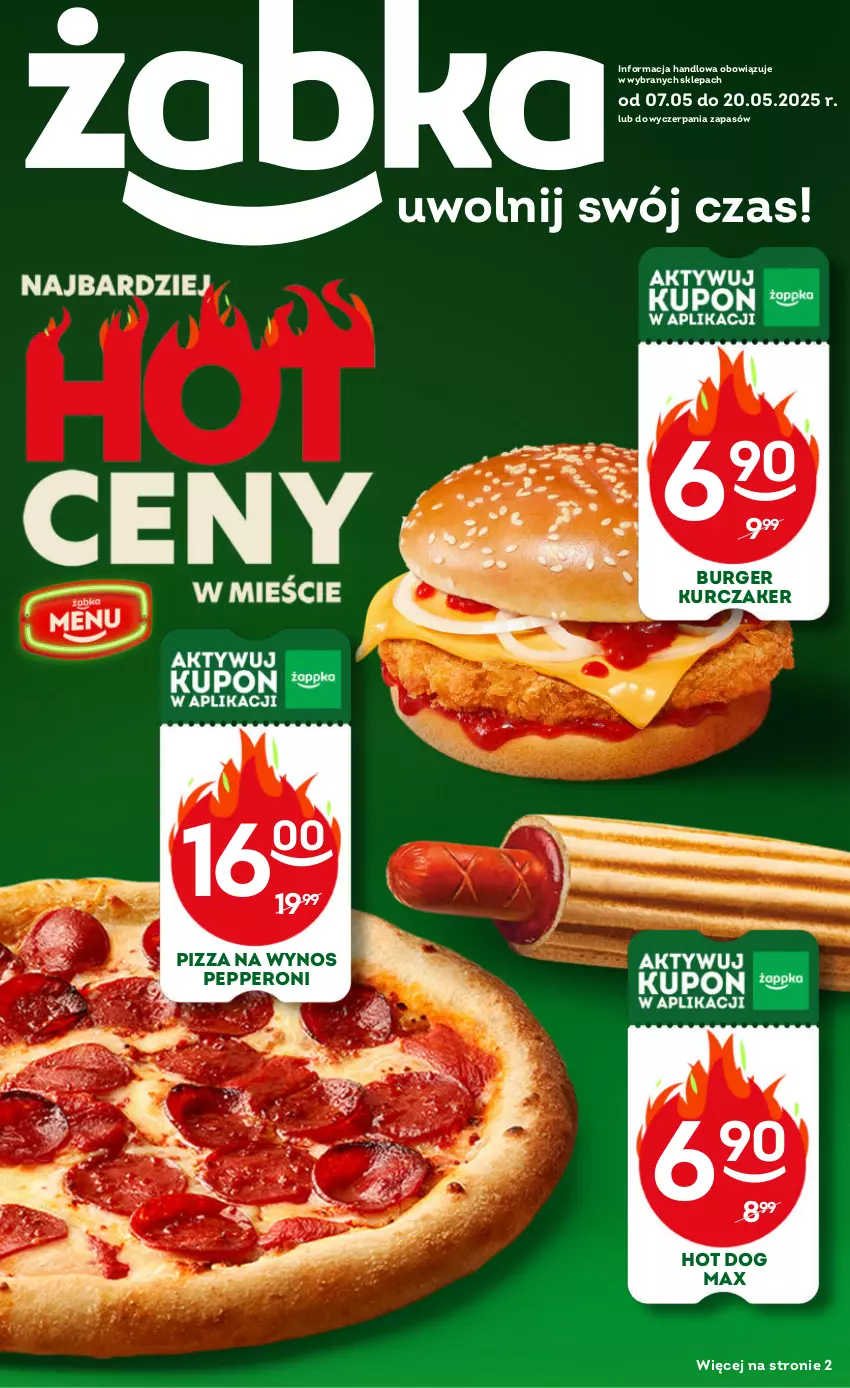 Gazetka promocyjna Żabka - ważna 07.05 do 20.05.2025 - strona 1 - produkty: Burger, Hot dog, Kurczak, Pizza