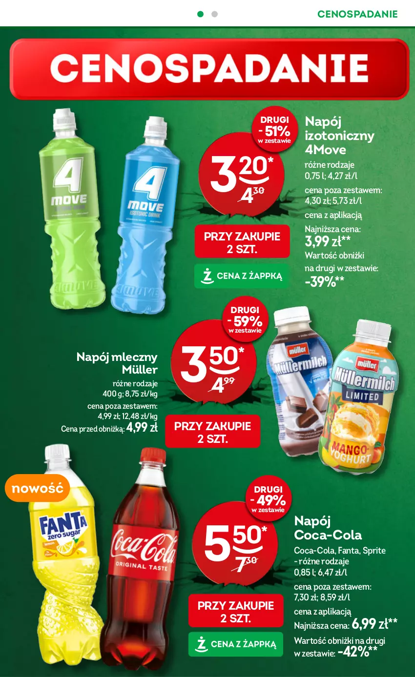 Gazetka promocyjna Żabka - ważna 07.05 do 20.05.2025 - strona 24 - produkty: Cenos, Coca-Cola, Fa, Fanta, Müller, Napój, Napój izotoniczny, Napój mleczny, Sprite