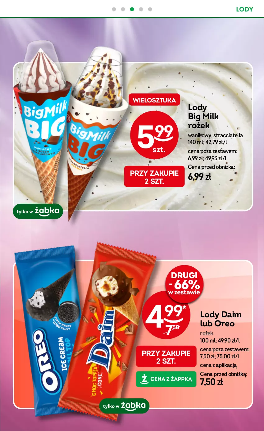 Gazetka promocyjna Żabka - ważna 07.05 do 20.05.2025 - strona 28 - produkty: Big Milk, Lody, Oreo