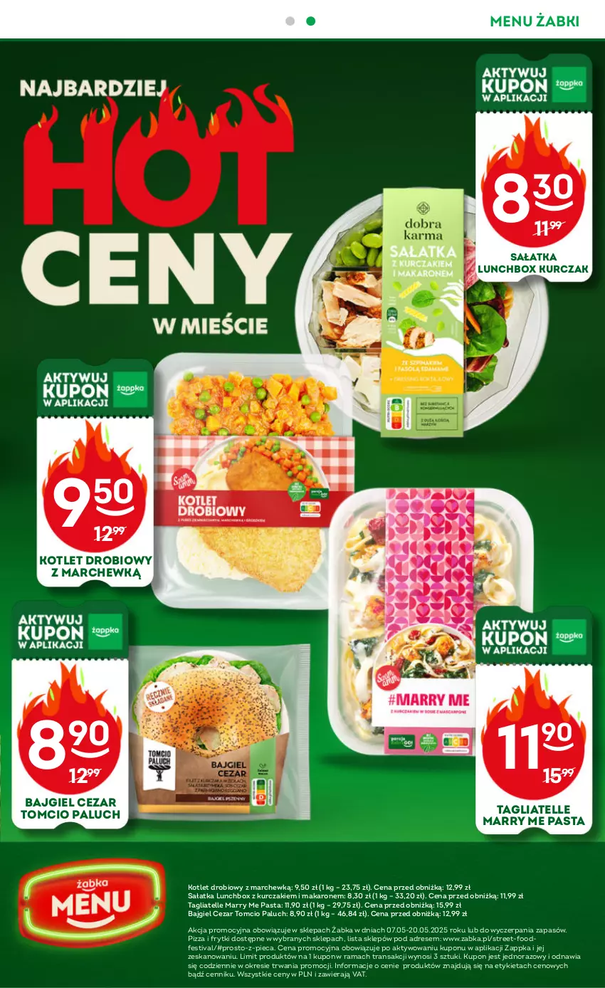 Gazetka promocyjna Żabka - ważna 07.05 do 20.05.2025 - strona 3 - produkty: Dres, Frytki, Kotlet, Kurczak, Makaron, Piec, Pizza, Rama, Sałat, Sałatka, Tagliatelle, Tran