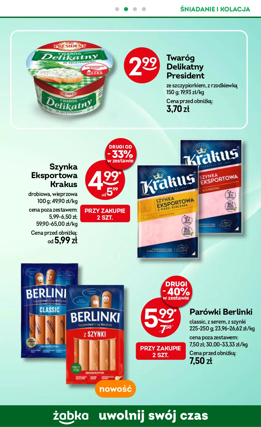Gazetka promocyjna Żabka - ważna 07.05 do 20.05.2025 - strona 57 - produkty: Berlinki, Krakus, Parówki, Por, Ser, Sport, Szynka, Twaróg, Twaróg delikatny