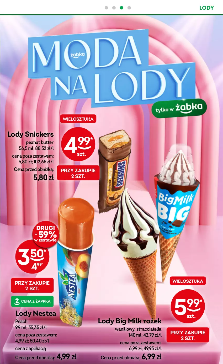 Gazetka promocyjna Żabka - ważna 07.05 do 20.05.2025 - strona 6 - produkty: Big Milk, Lody, Nestea, Snickers
