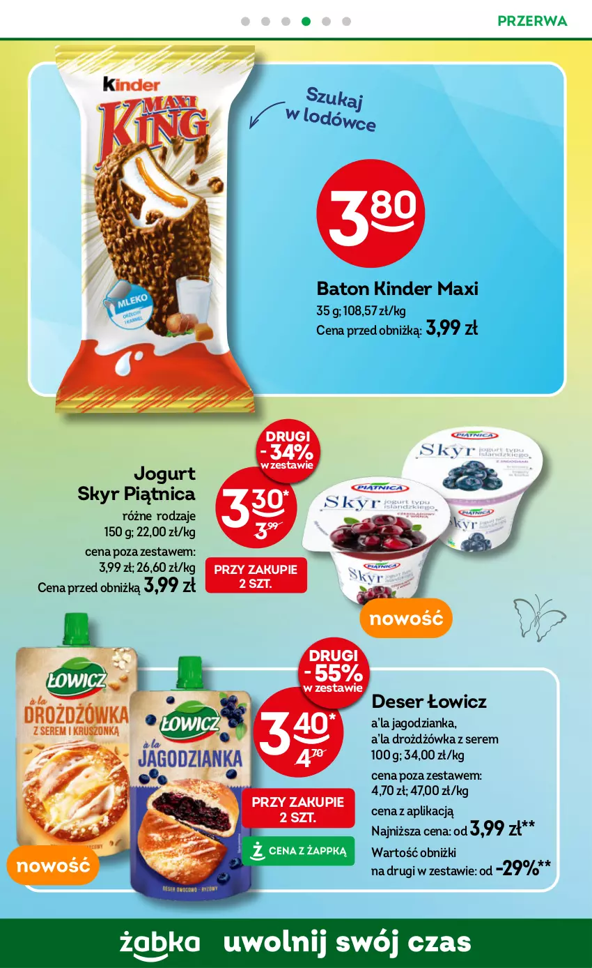Gazetka promocyjna Żabka - ważna 07.05 do 20.05.2025 - strona 65 - produkty: Baton, Deser, Jagodzianka, Jogurt, Kinder, Piątnica, Ser