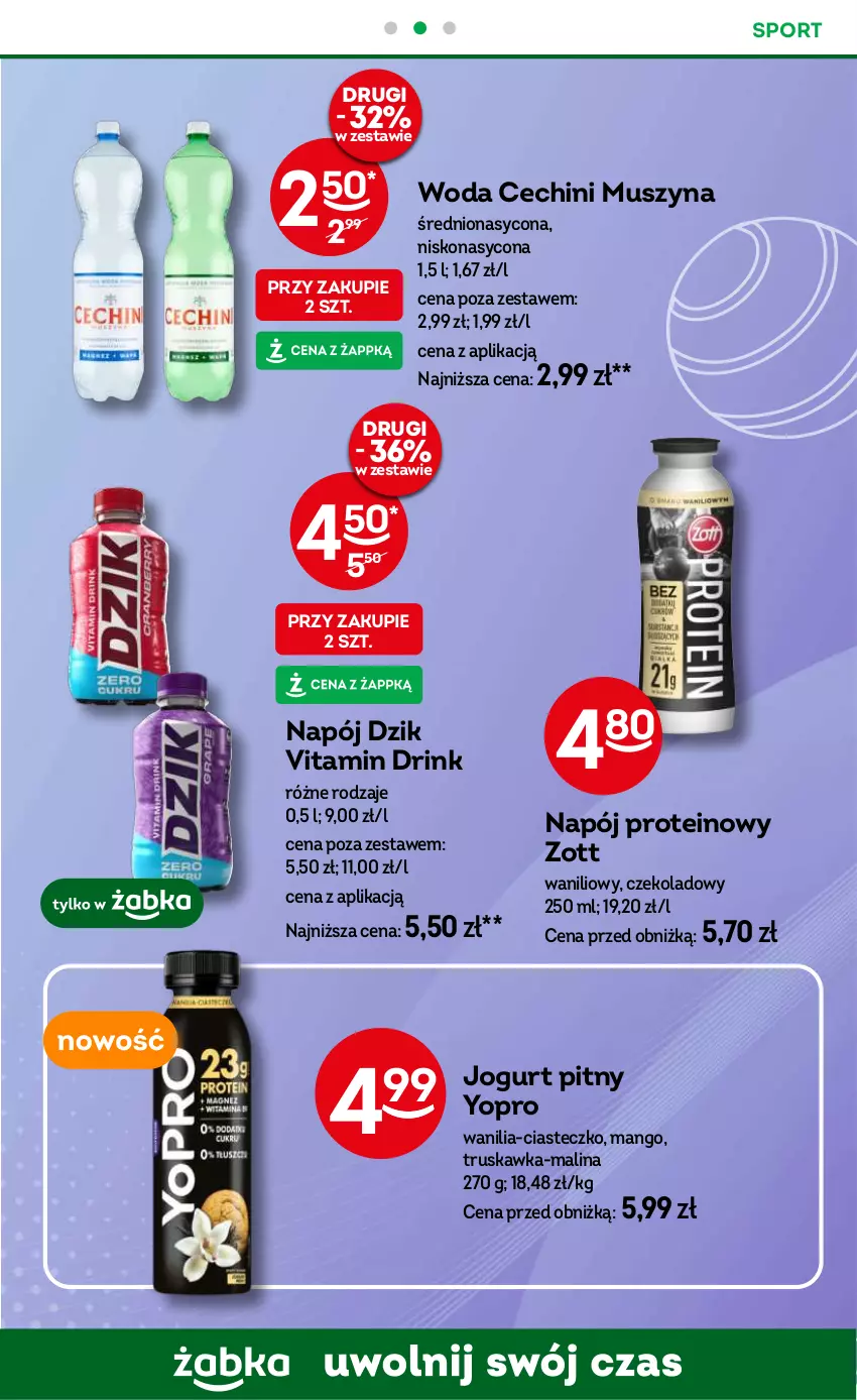 Gazetka promocyjna Żabka - ważna 07.05 do 20.05.2025 - strona 69 - produkty: Jogurt, Jogurt pitny, Mango, Mus, Napój, Por, Sport, Szyna, Woda, Zott