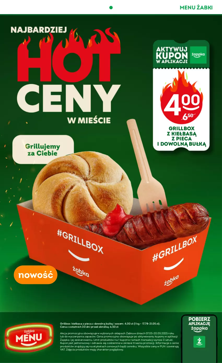 Gazetka promocyjna Żabka - ważna 07.05 do 20.05.2025 - strona 8 - produkty: Grill, Kiełbasa, Piec, Rama, Sos, Tran