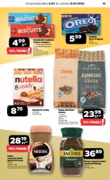 Gazetka promocyjna Netto - Artykuły spożywcze - Gazetka - ważna od 08.07 do 08.07.2023 - strona 15 - produkty: Ciastka, Nescafé, Nutella, Kawa rozpuszczalna, Gin, Kawa ziarnista, Kawa, Jacobs Krönung, Herbatniki, Jacobs, Oreo