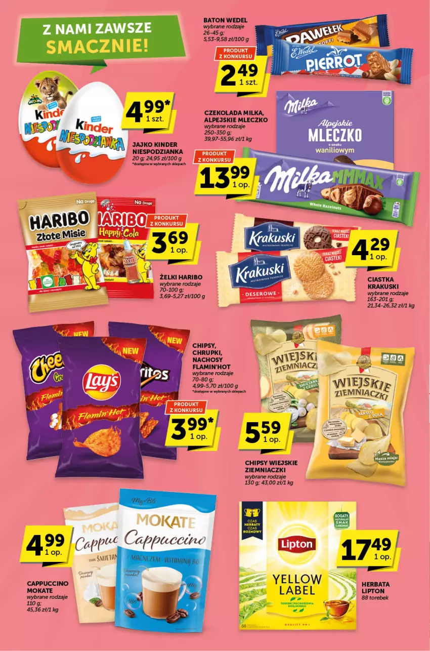 Gazetka promocyjna ABC - ważna 05.09 do 17.09.2024 - strona 6 - produkty: Baton, Cappuccino, Chipsy, Chrupki, Czekolada, Haribo, Herbata, Kinder, Krakus, Krakuski, Lipton, Milka, Mleczko