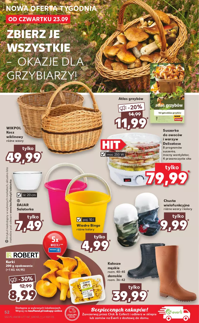 Gazetka promocyjna Kaufland - OFERTA TYGODNIA - ważna 23.09 do 29.09.2021 - strona 52 - produkty: Chusta, Dres, Gra, Kosz, Piec, Salaterka, Suszarka, Wiadro