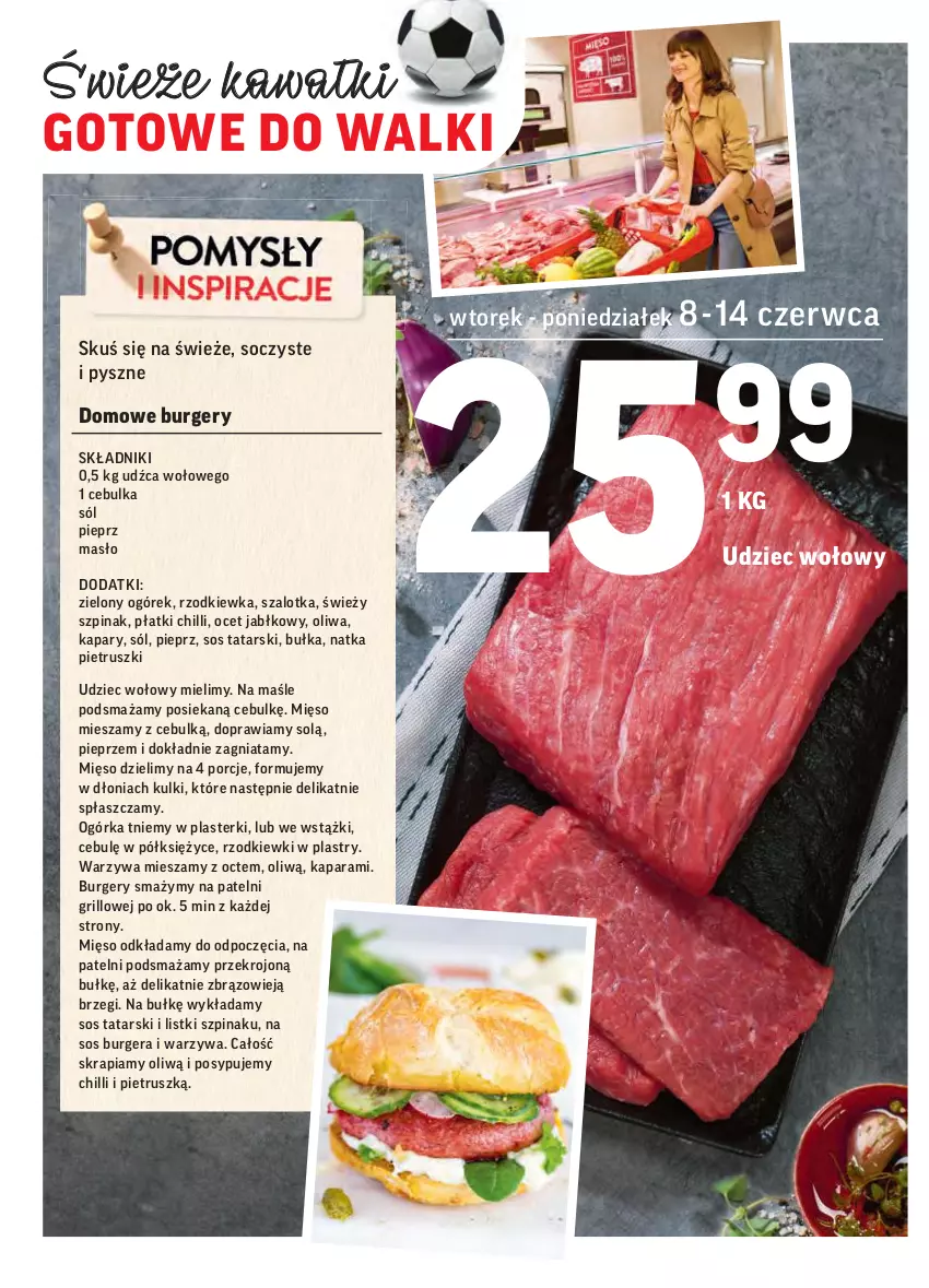 Gazetka promocyjna Intermarche - ważna 08.06 do 13.06.2021 - strona 10 - produkty: Bułka, Burger, Grill, Kapary, Kawa, Masło, Mięso, Natka pietruszki, Ocet, Ogórek, Pieprz, Plasterki, Płaszcz, Por, Rzodkiewka, Sól, Sos, Szal, Szpinak, Udziec wołowy, Warzywa