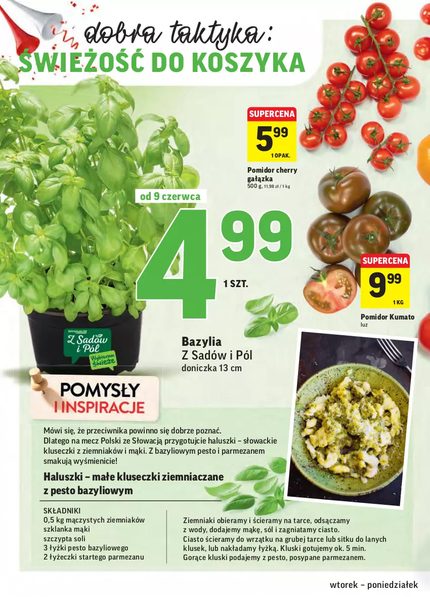 Gazetka promocyjna Intermarche - ważna 08.06 do 13.06.2021 - strona 16 - produkty: Bazyl, Bazylia, Kosz, Parmezan, Pesto, Sól, Szklanka, Ziemniaki