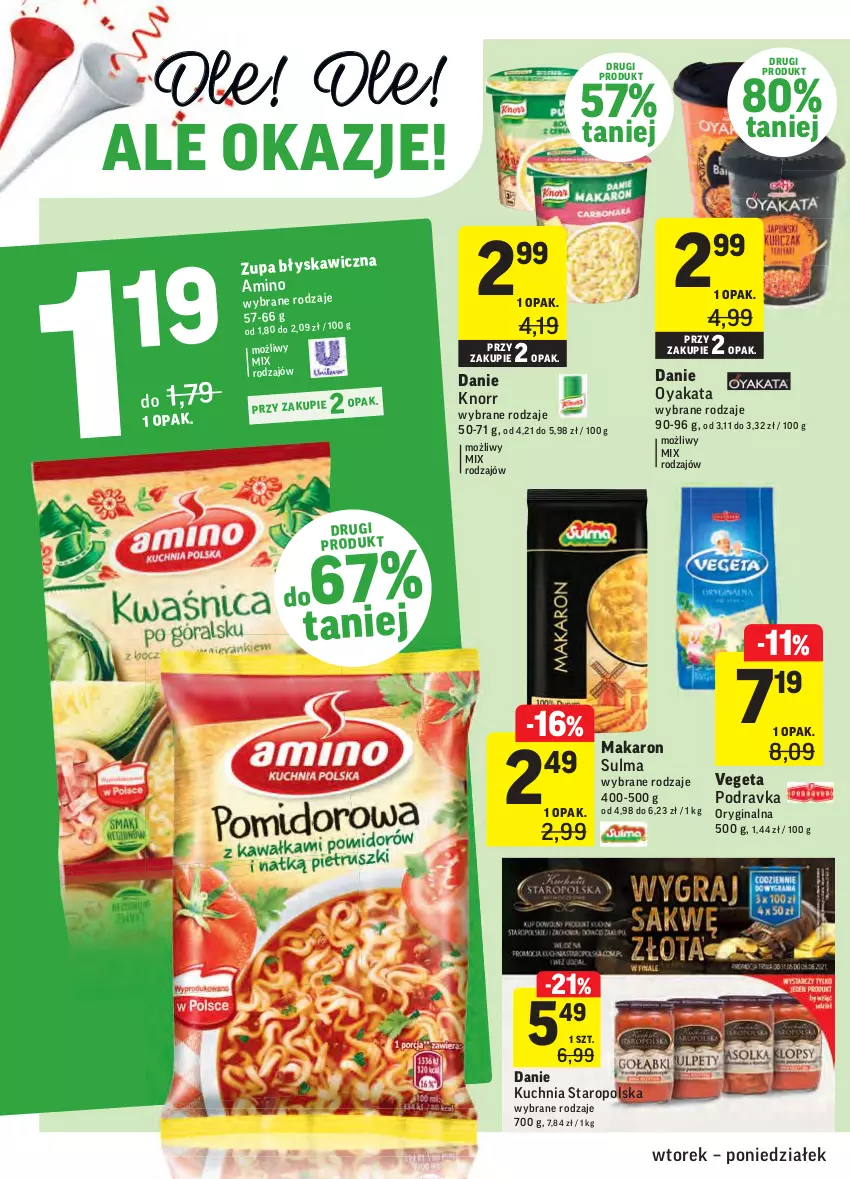 Gazetka promocyjna Intermarche - ważna 08.06 do 13.06.2021 - strona 28 - produkty: Gin, Knorr, Kuchnia, Kuchnia Staropolska, Makaron, Podravka, Vegeta, Zupa