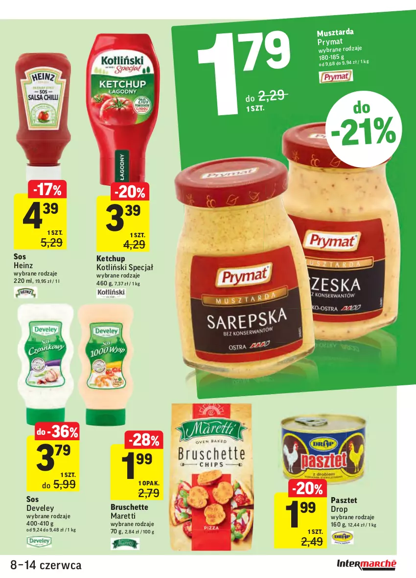 Gazetka promocyjna Intermarche - ważna 08.06 do 13.06.2021 - strona 29 - produkty: Bruschette, Heinz, Ketchup, Mus, Musztarda, Pasztet, Sos