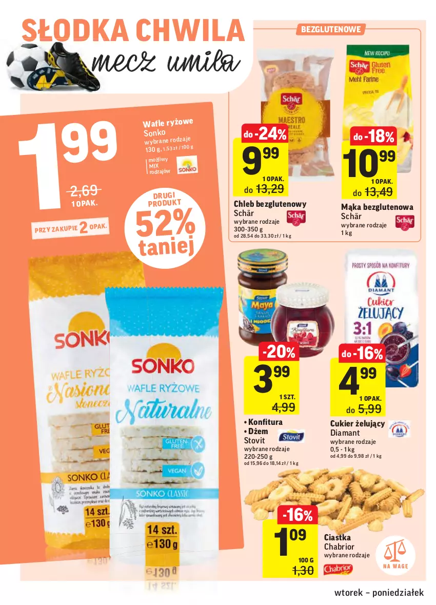 Gazetka promocyjna Intermarche - ważna 08.06 do 13.06.2021 - strona 32 - produkty: Chabrior, Chleb, Chleb bezglutenowy, Ciastka, Cukier, Diamant, Dżem, Konfitura, Mąka, Słodka Chwila, Wafle