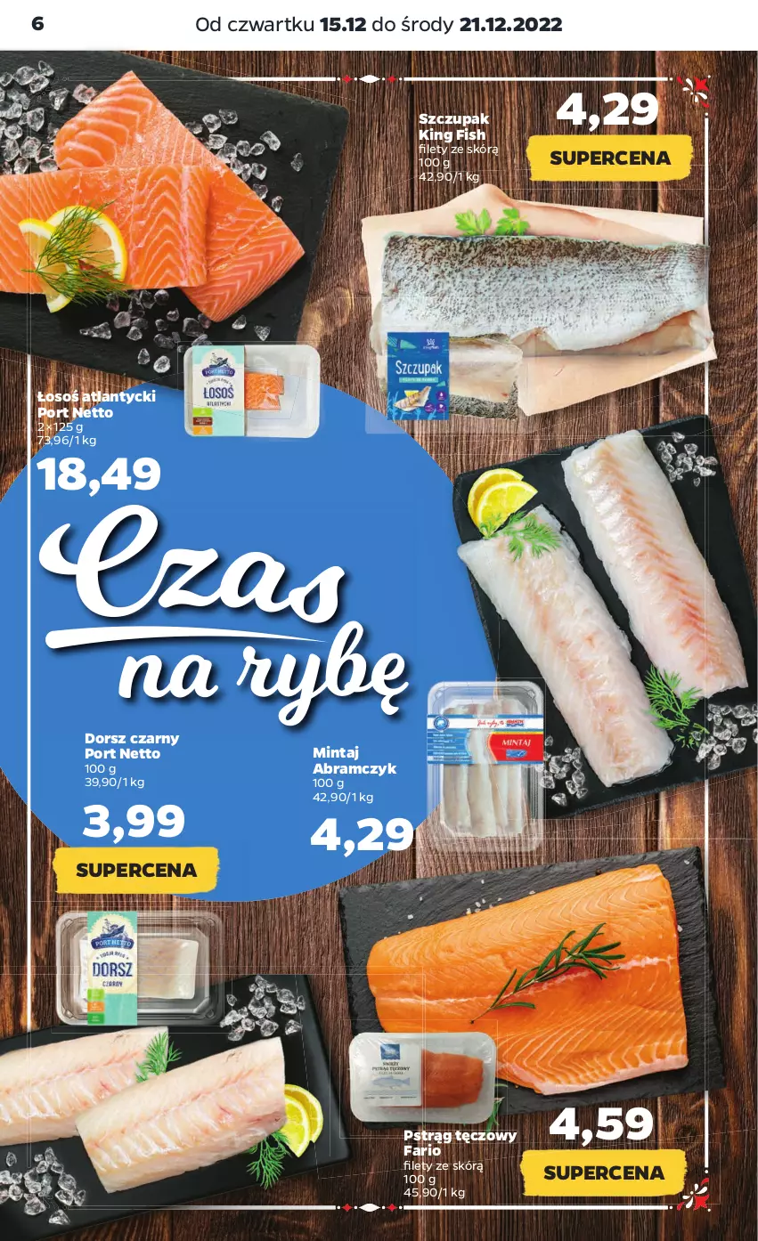 Gazetka promocyjna Netto - Artykuły spożywcze - ważna 15.12 do 21.12.2022 - strona 6 - produkty: Dorsz, Fa, Mintaj, Por, Pstrąg, Pstrąg tęczowy, Zupa