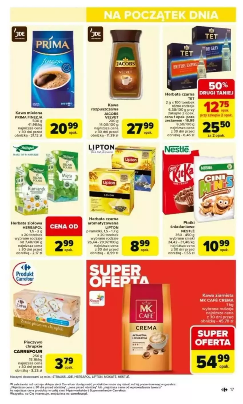 Gazetka promocyjna Carrefour - ważna 03.03 do 08.03.2025 - strona 11 - produkty: Chrupki, Danio, Herbapol, Herbata, Kawa, Kawa mielona, Piec, Por, Prima