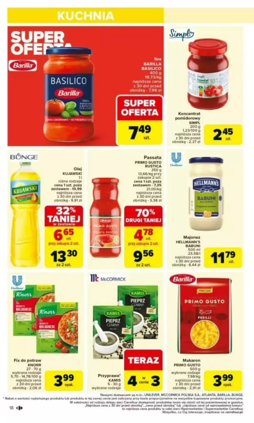 Gazetka promocyjna Carrefour - ważna 03.03 do 08.03.2025 - strona 13 - produkty: Babuni, HP, Kamis, Knorr, Kujawski, Makaron, Olej, Por, Rust