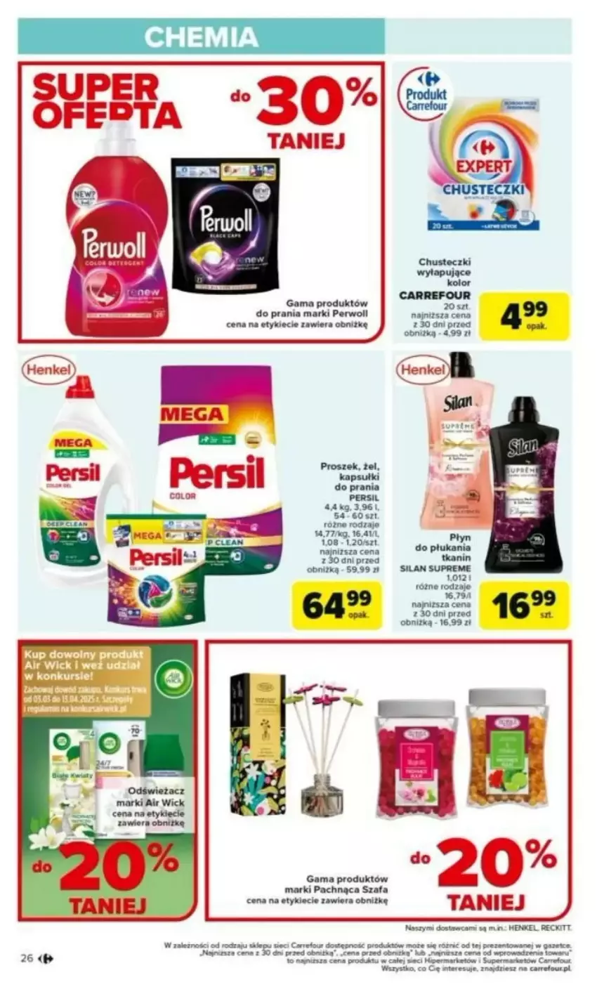 Gazetka promocyjna Carrefour - ważna 03.03 do 08.03.2025 - strona 21 - produkty: Acer, Air Wick, Chusteczki, Fa, Persil, Silan, Szafa