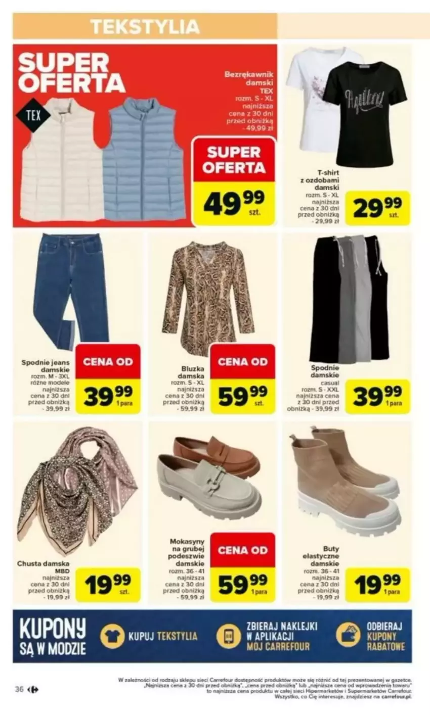 Gazetka promocyjna Carrefour - ważna 03.03 do 08.03.2025 - strona 32 - produkty: Asus, Buty, Chusta, HP, Klej, Mokasyny, Spodnie, Spodnie jeans, T-shirt