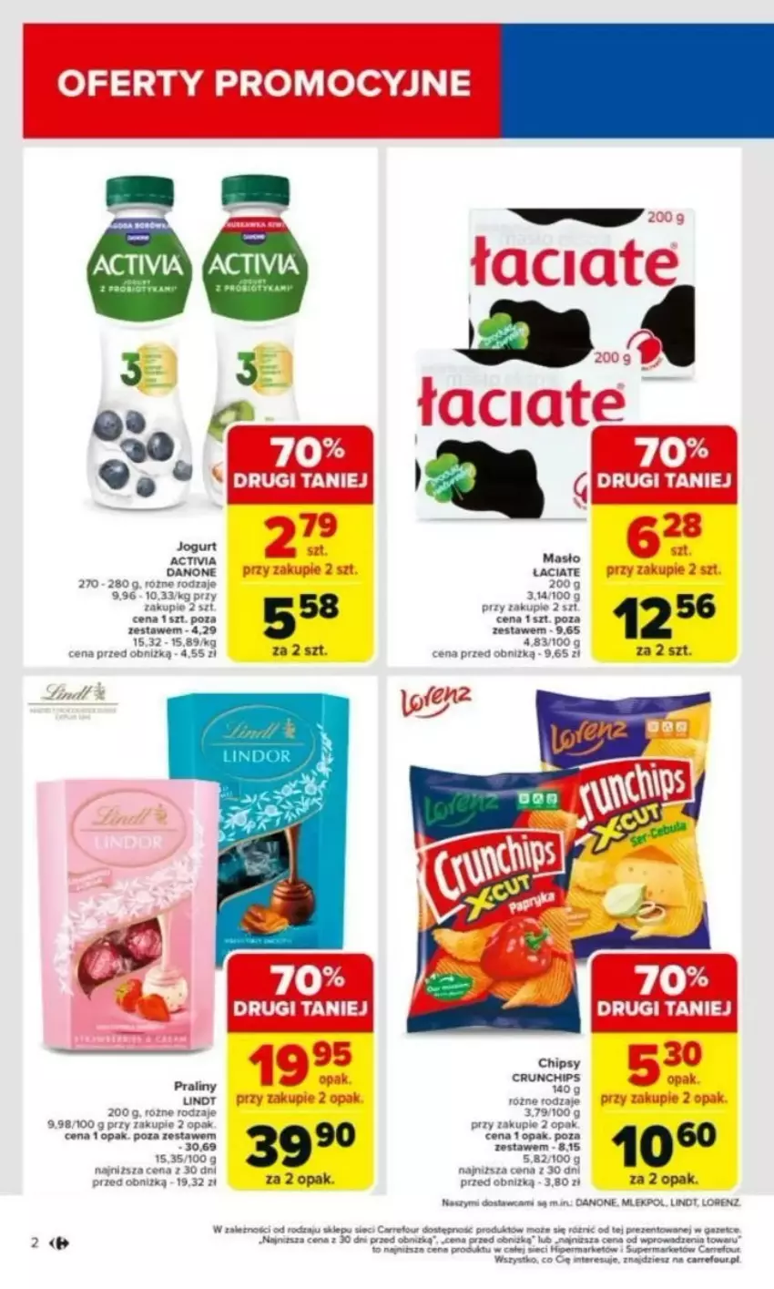 Gazetka promocyjna Carrefour - ważna 03.03 do 08.03.2025 - strona 34 - produkty: Activia, Canon, Chipsy, Crunchips, Danone, Fa, Gra, Jogurt, Masło, Por, Praliny, Tera