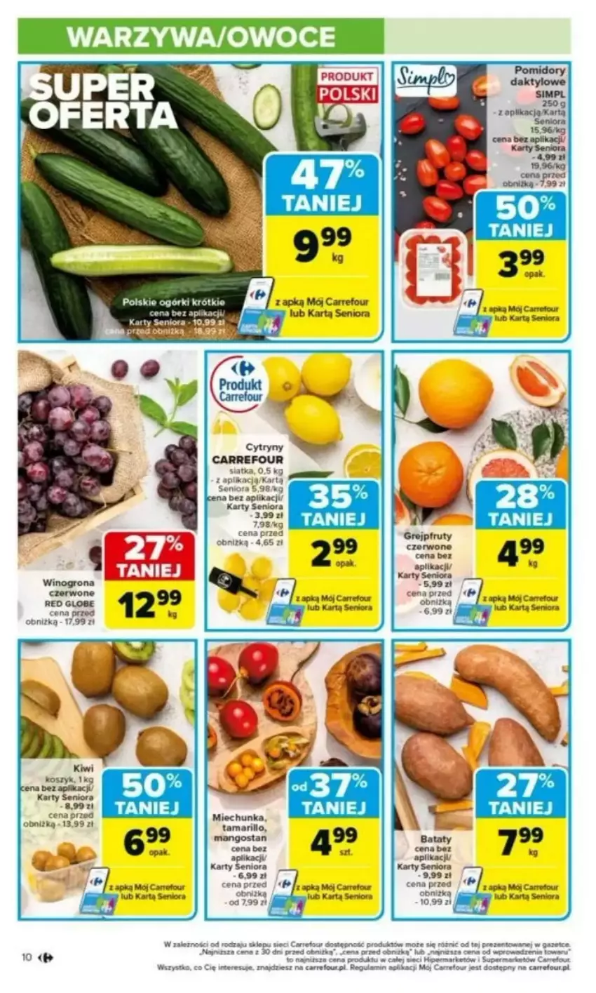 Gazetka promocyjna Carrefour - ważna 03.03 do 08.03.2025 - strona 4 - produkty: Cytryny, Grejpfrut, HP, Mango, Obraz, Owoce, Por, Top, Warzywa, Wino, Winogrona