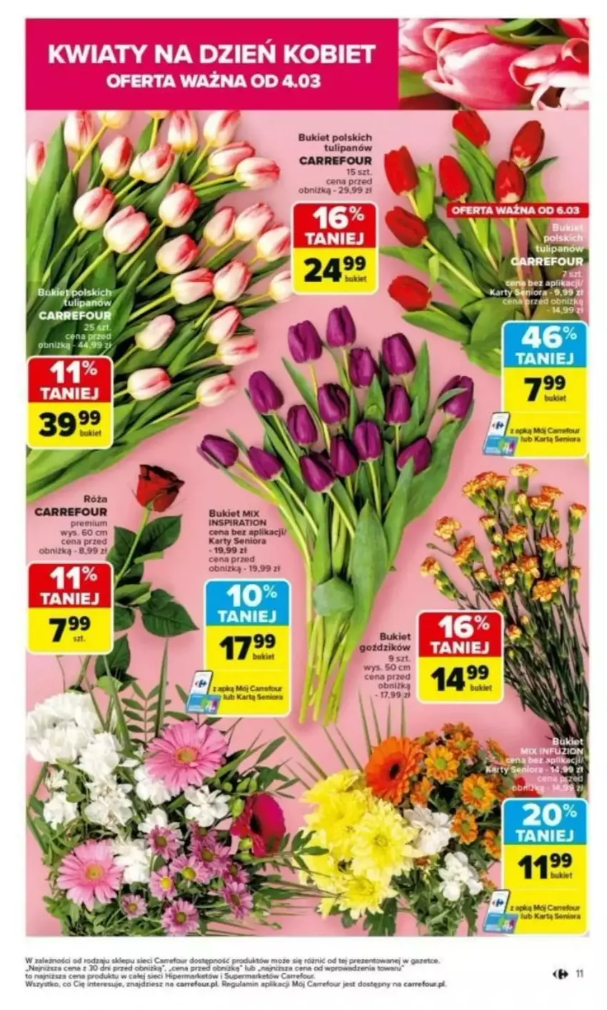 Gazetka promocyjna Carrefour - ważna 03.03 do 08.03.2025 - strona 5 - produkty: Bosch, Bukiet, Róża, Tulipan