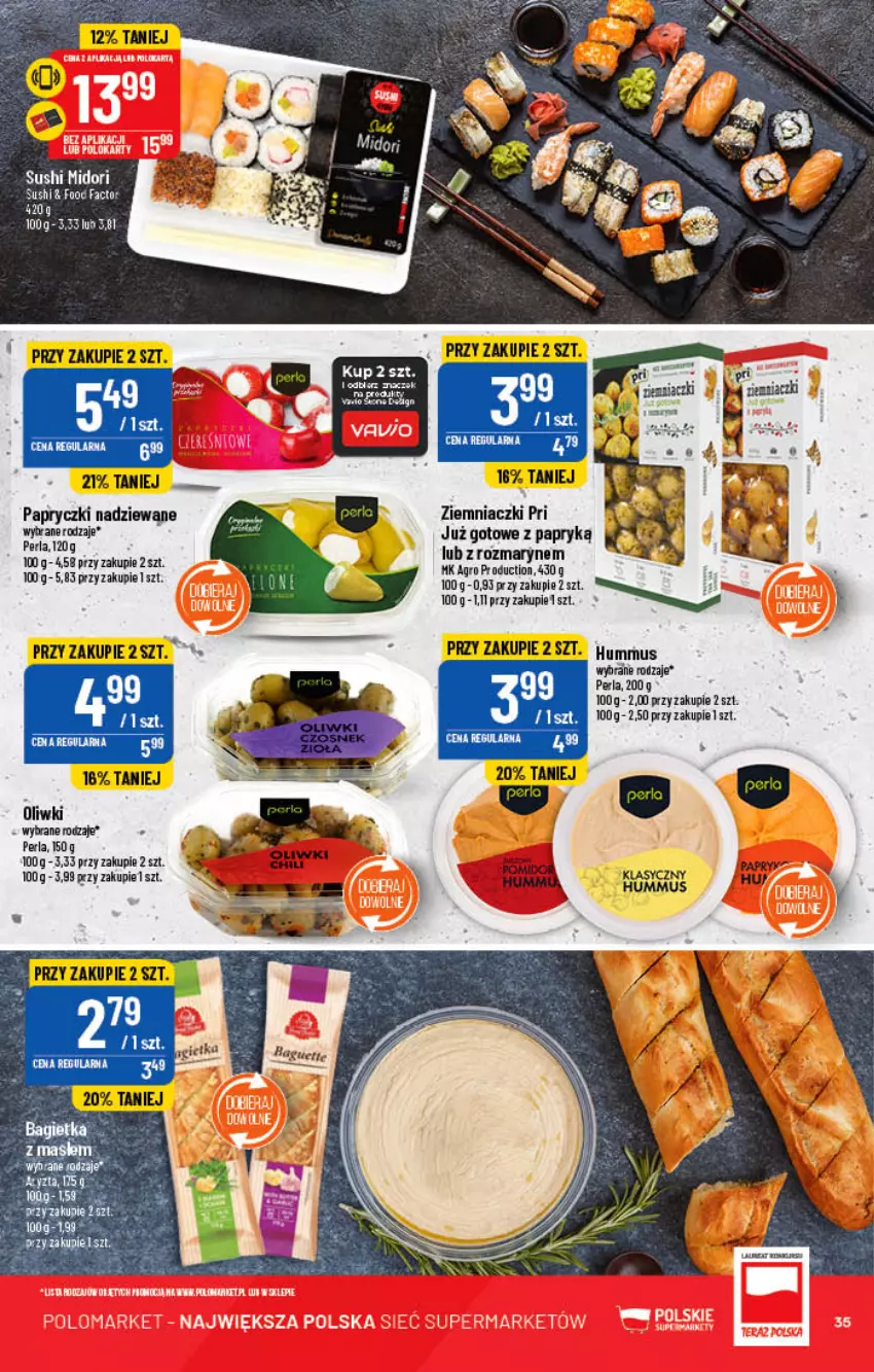 Gazetka promocyjna PoloMarket - Gazetka pomocyjna - ważna 28.12 do 31.12.2022 - strona 35 - produkty: Fa, Hummus, Mus, Oliwki, Sushi