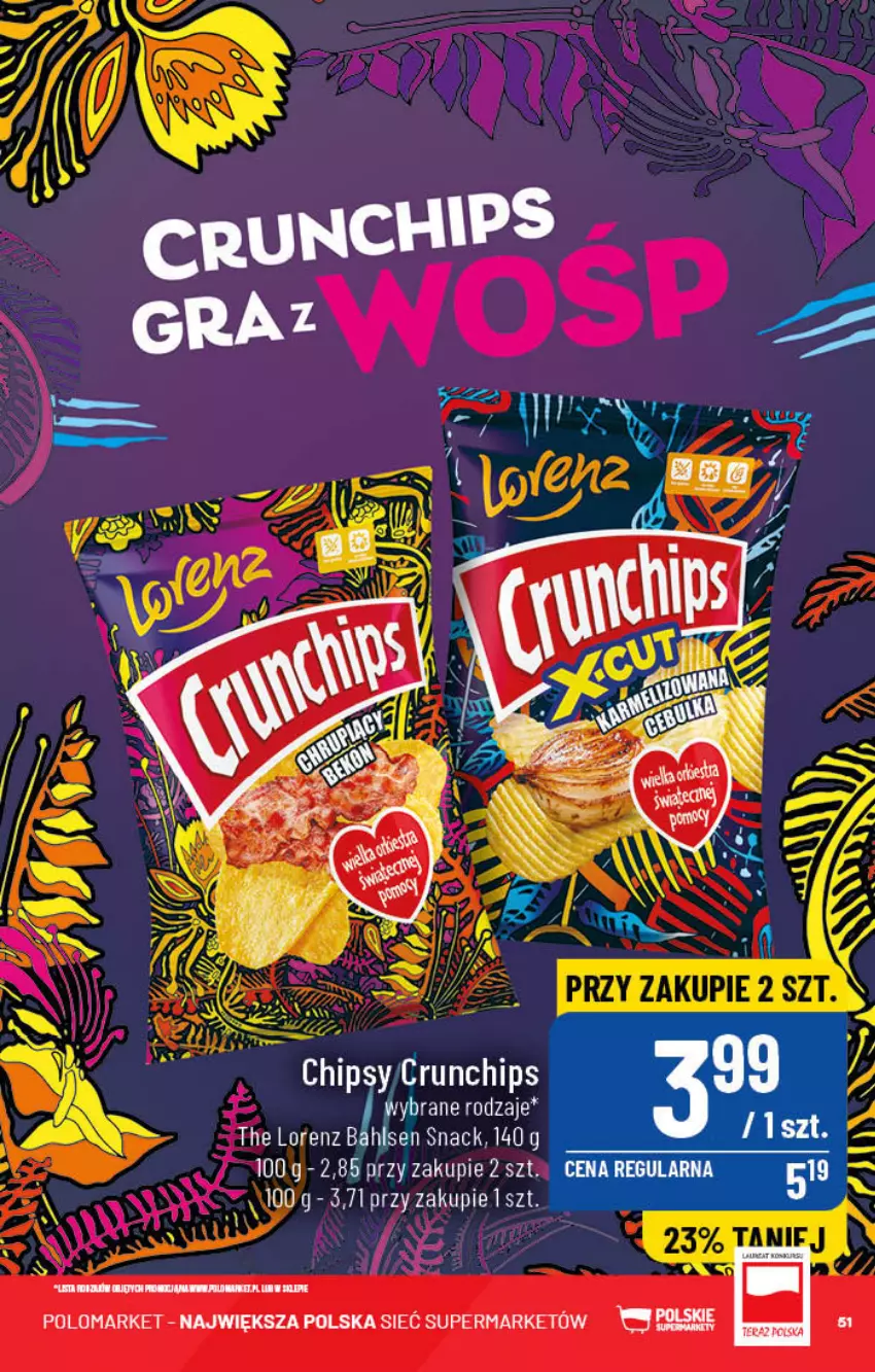 Gazetka promocyjna PoloMarket - Gazetka pomocyjna - ważna 28.12 do 31.12.2022 - strona 51 - produkty: Chipsy, Crunchips, Lorenz