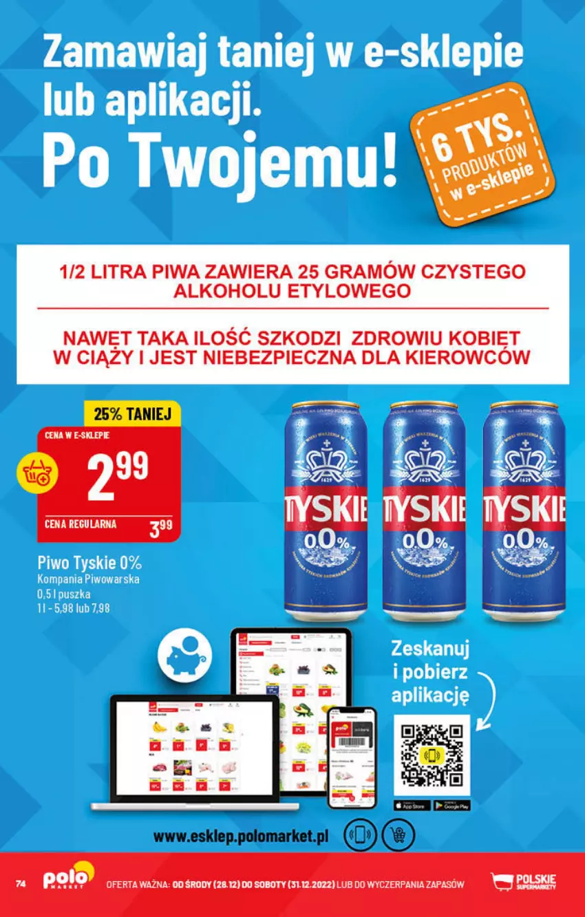 Gazetka promocyjna PoloMarket - Gazetka pomocyjna - ważna 28.12 do 31.12.2022 - strona 74 - produkty: Gra, Piec, Piwa