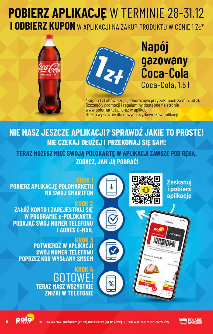 Gazetka promocyjna PoloMarket - Gazetka pomocyjna - ważna 28.12 do 31.12.2022 - strona 8 - produkty: Coca-Cola, Napój, Napój gazowany, Tera