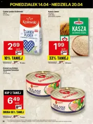 Gazetka promocyjna Delikatesy Centrum - Gazetka - ważna od 20.04 do 20.04.2025 - strona 19 - produkty: Sok, Ser, Cukier puder, Cukier, Królewski, Sokołów, LANA, Puder, Kasza, Fa