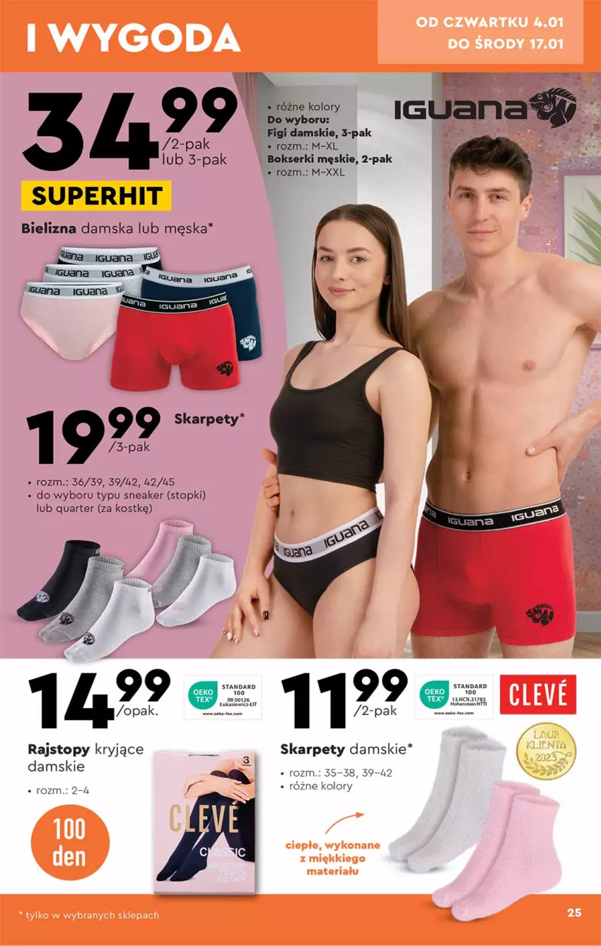 Gazetka promocyjna Biedronka - ważna 02.01 do 13.01.2024 - strona 25 - produkty: Bielizna, Bokserki, Figi, Karp, Mop, Rajstopy, Ser, Top