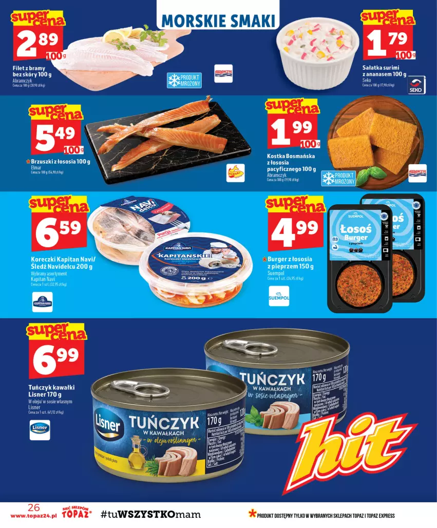 Gazetka promocyjna Topaz - Gazetka - ważna 20.08 do 26.08.2026 - strona 26 - produkty: Ananas, BIC, Kawa, Olej, Sałat, Sałatka, SEKO, Surimi, Top