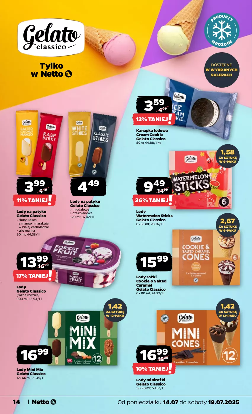 Gazetka promocyjna Netto - Od Poniedziałku - ważna 14.07 do 19.07.2025 - strona 14 - produkty: Kokos, Lody, Mango, Melon