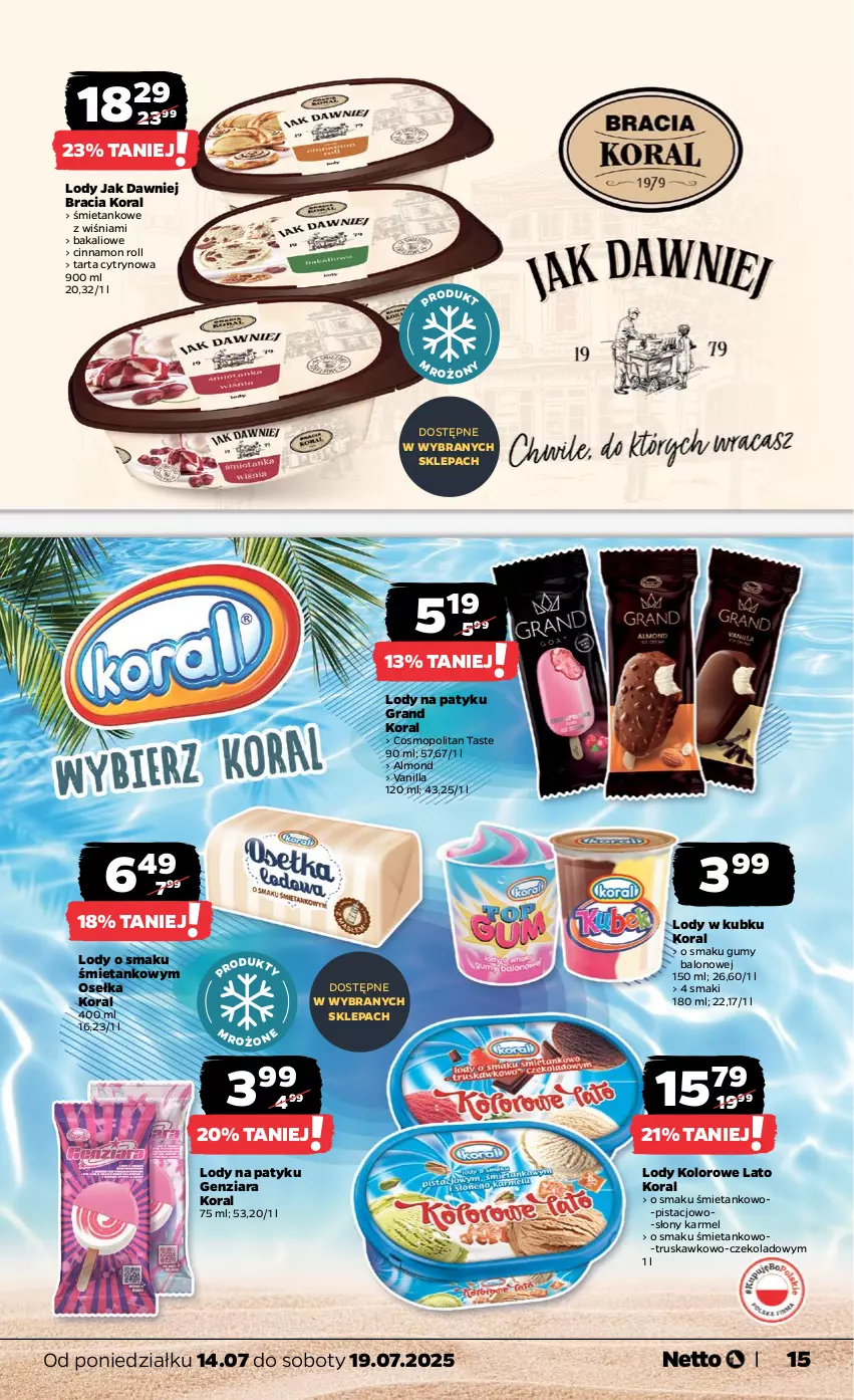 Gazetka promocyjna Netto - Od Poniedziałku - ważna 14.07 do 19.07.2025 - strona 15 - produkty: Gra, Lody, Mop, Tarta