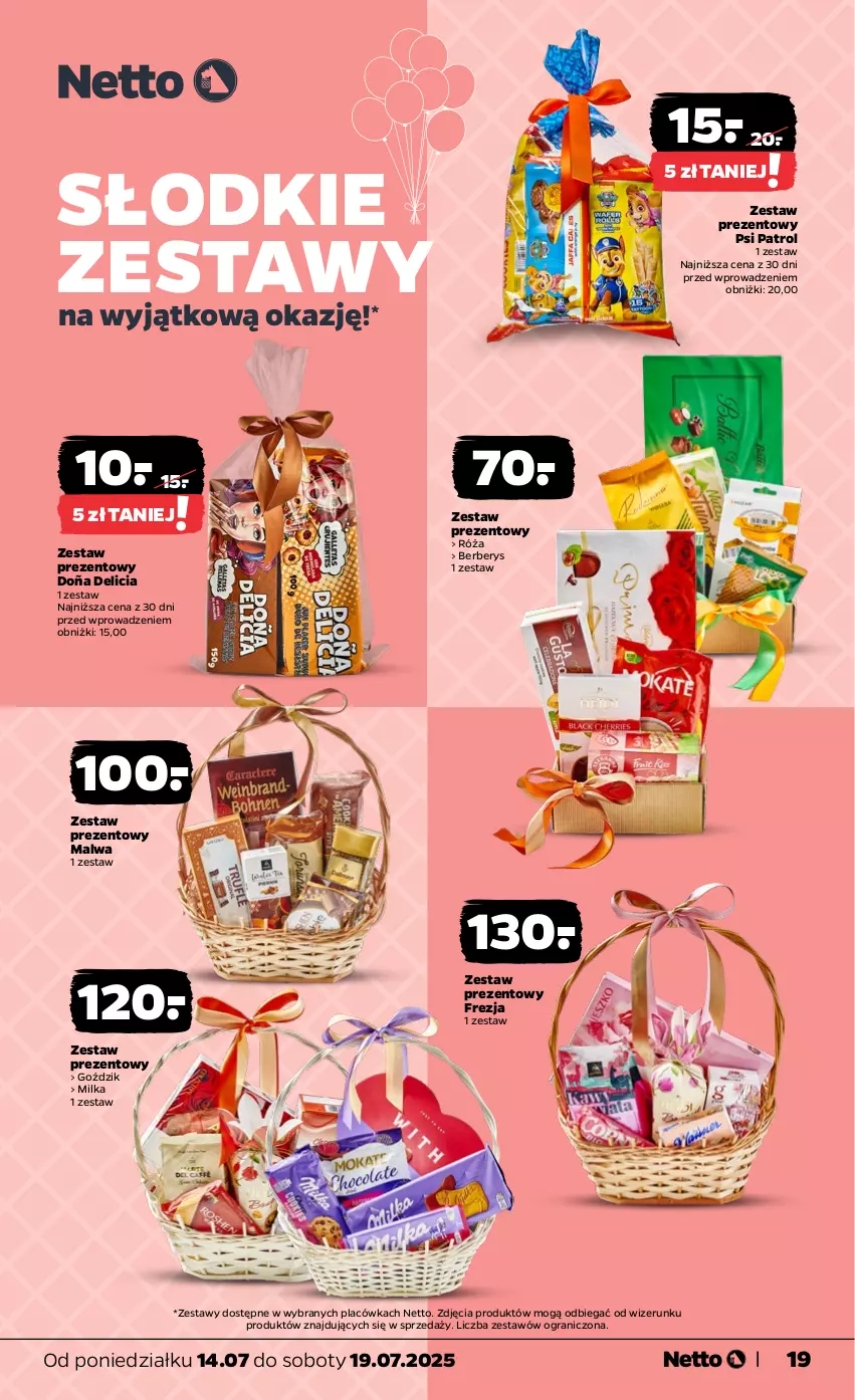 Gazetka promocyjna Netto - Od Poniedziałku - ważna 14.07 do 19.07.2025 - strona 19 - produkty: Gra, Milka, Psi Patrol, Róża, Zestaw prezentowy