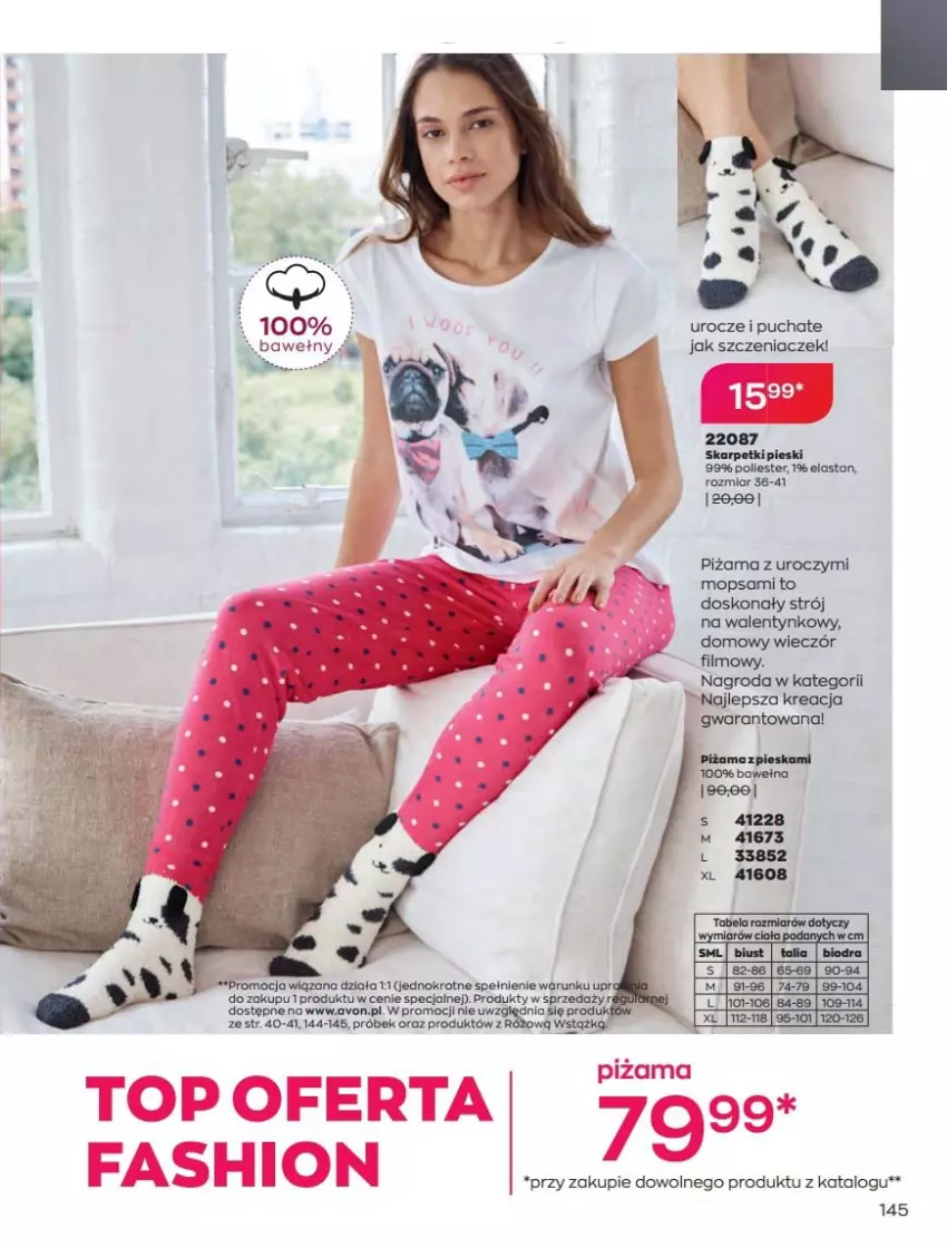 Gazetka promocyjna Avon - Katalog Avon 2/2022 kampania luty - ważna 01.02 do 28.02.2022 - strona 145 - produkty: Fa, Karp, Mop, Piżama, Skarpetki, Top, Wełna