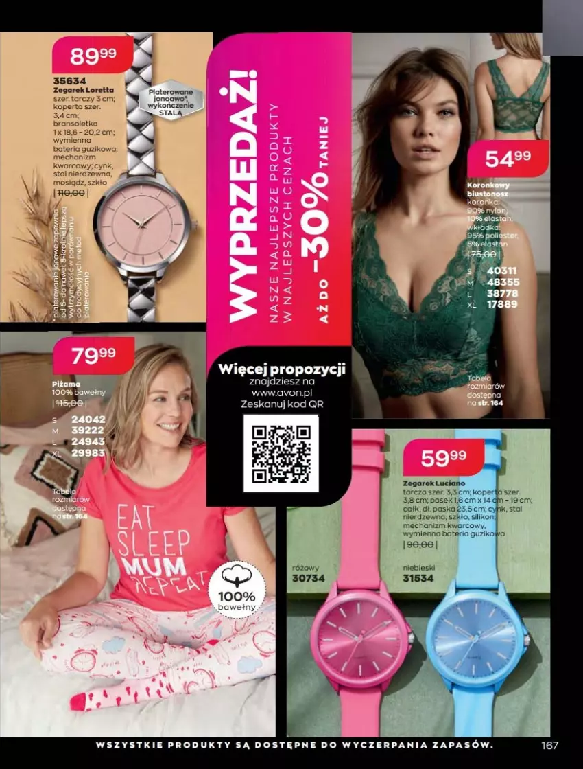 Gazetka promocyjna Avon - Katalog Avon 2/2022 kampania luty - ważna 01.02 do 28.02.2022 - strona 167 - produkty: Bransoletka, Pasek, Zegar, Zegarek