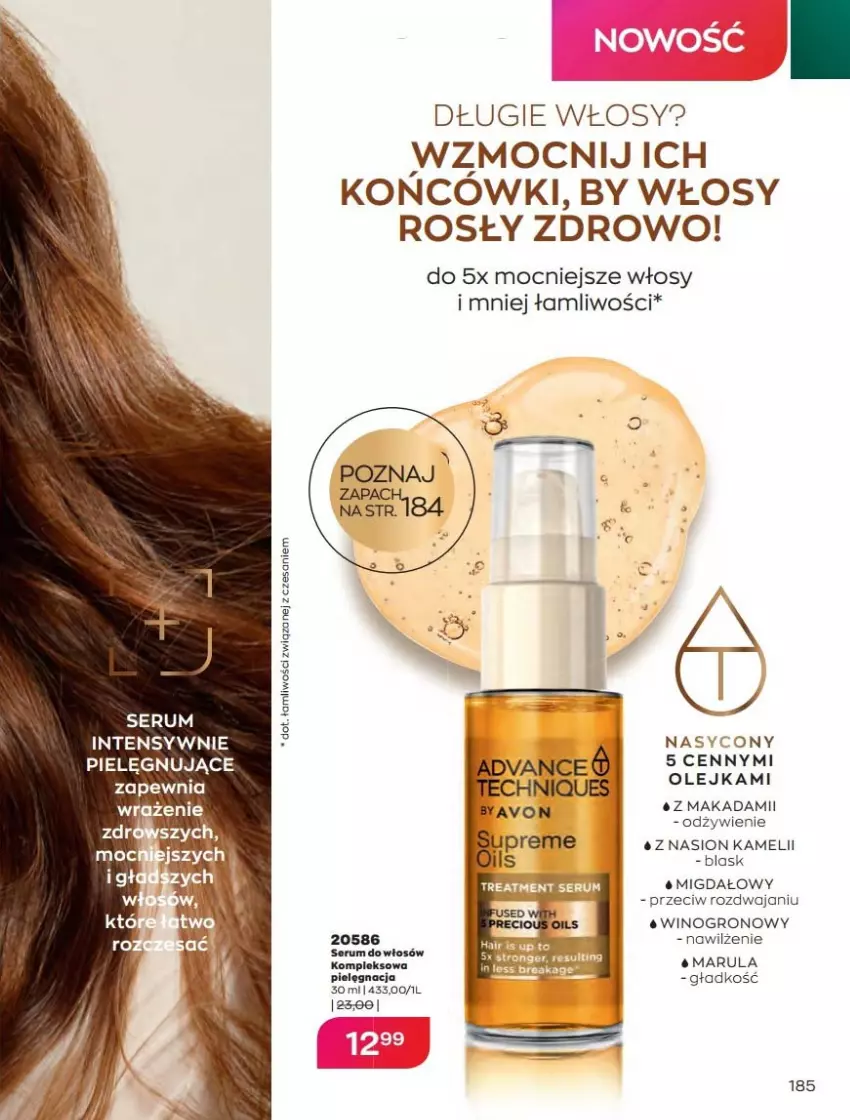 Gazetka promocyjna Avon - Katalog Avon 2/2022 kampania luty - ważna 01.02 do 28.02.2022 - strona 185 - produkty: Olej, Rum, Ser, Serum, Serum do włosów, Wino