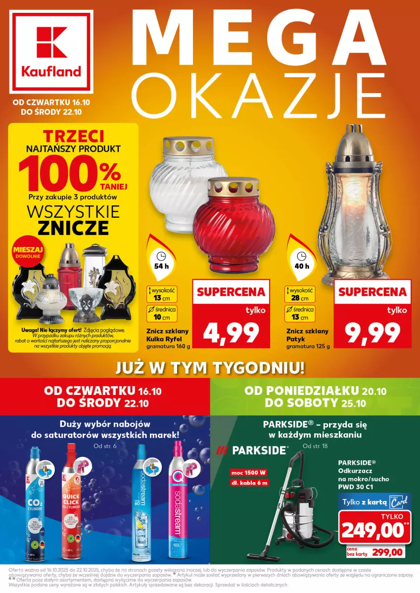 Gazetka promocyjna Kaufland - Kaufland - ważna 16.10 do 22.10.2025 - strona 1 - produkty: Gra, LG, Odkurzacz, Parkside, Por, Rama, Sok, Waga, Znicz