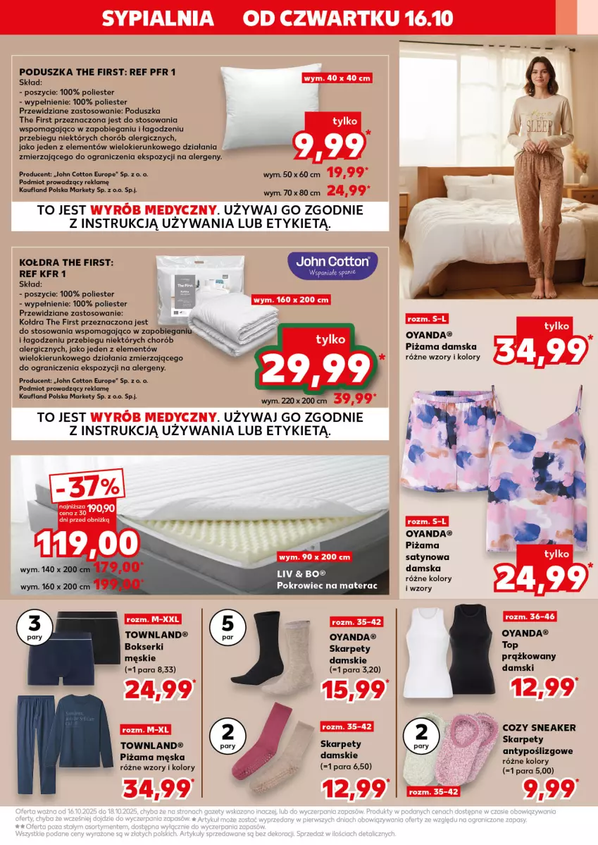 Gazetka promocyjna Kaufland - Kaufland - ważna 16.10 do 22.10.2025 - strona 15 - produkty: Bokserki, Gra, Karp, Kołdra, Materac, Piżama, Poduszka, Pokrowiec, Ser, Sypialnia, Tera